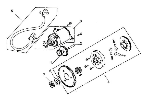 Cabo 125 – E 10 Starter Motor / Clutch Outer – 01 Starter Reduction