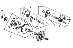 Cabo 125 – E 12 Drive Case / Kick Starter Spindle – 08 Bush 12x16x12