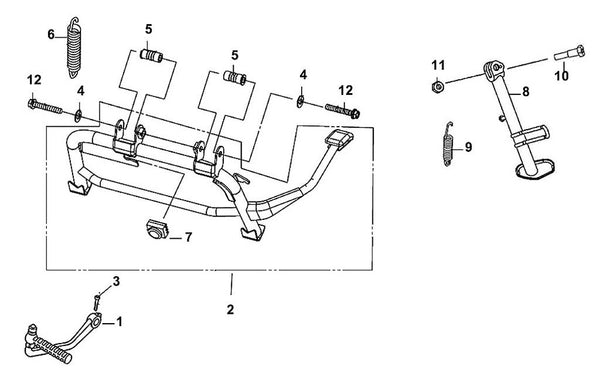Cabo 125 – F 16 Main Stand / Kick Starter Arm – 01 Kick Starter Arm ASSY