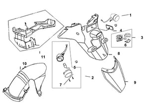 Cabo 125 – F 17 Rear Fender / Rear Inner Fender – 03 License Light ASSY
