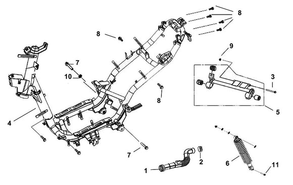 Cabo 125 – F 19 Frame Body / Engine Hanger – 04 Frame Body Comp (Special Order)