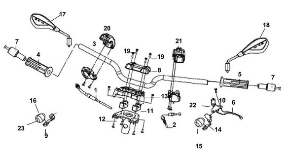 Cabo 125 – F 03 Cable / Switch / Handle Lever – 22 L. Brake Switch