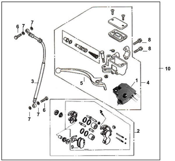 Cabo 125 – F 04 Front Brake Master Cylinder – 01 FR. Stop SW. ASSY