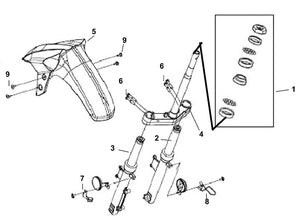 Cabo 125 – F 08 Steering Stem / Front Cushion – 02 FR. R Cushion