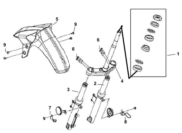 Cabo 125 – F 08 Steering Stem / Front Cushion – 02 FR. R Cushion