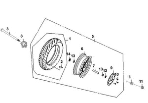 Cabo 125 – F 09 Front Wheel – 13 Bearing 6201(U) (NTN)