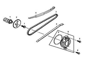 Cabo 50 – E 03 Cam Shaft & Cyl Head L Side Cover – 03 - Cam Chain