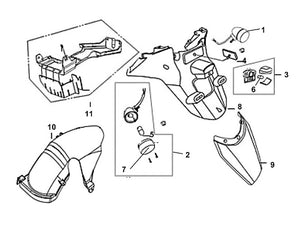 Cabo 50 – F 17 Rear Fender, Rear Inner Fender – 03 - License Light ASSY