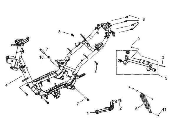 Cabo 50 – F 19 Frame Body, Engine Hanger – 09 - Flange. U Nut 10mm /each