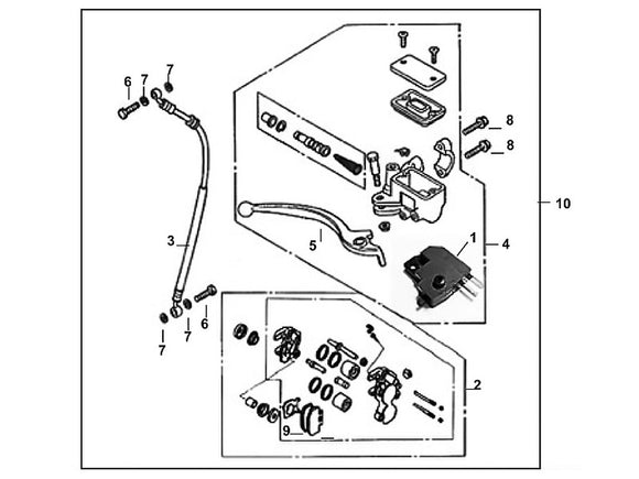 Cabo 50 – F 04 Front Brake Master Cylinder – 03 - Fr. Brake Hose Assy