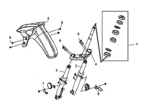 Cabo 50 – F 08 Steering Stem, Front Cushion – 07 - FR Brake Cable Guide