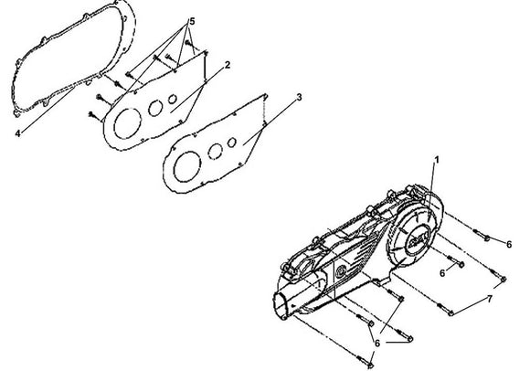 Cabo 200i – E-08 L Crank Case Cover – 02 L. Side Cover Plate