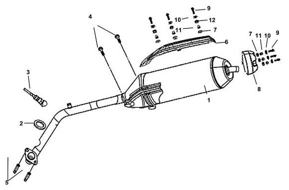 Cabo 200i – F-15 Exhaust Muffler – 11 Collar M6