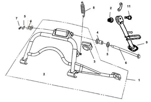 Cabo 200i – F-16 Main Stand / Kick Starter Arm – 11 Side Stand Bolt