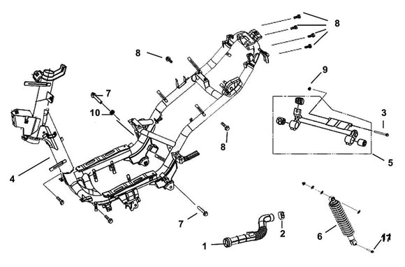 Cabo 200i – F-19 Frame Body / Engine Hanger – 05 Eng Hanger Link ASSY