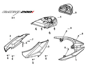 Cabo 200i – F-07 Body Cover – 09-1 Tail Light Bulb