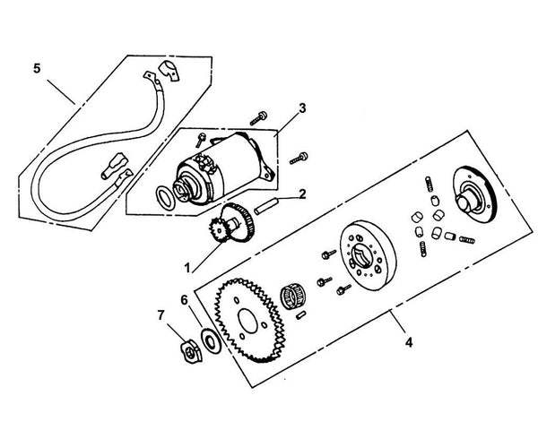 Cali Classic 125 – E 10 Starter Motor / Clutch Outer – 01 Starter Reduction
