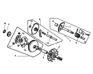 Cali Classic 125 – E 12 Drive Case / Kick Starter Spindle – 12 Ramp Plate