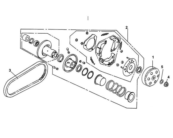 Cali Classic 125 – E 13 Driven Pulley – 01 Clutch Hub