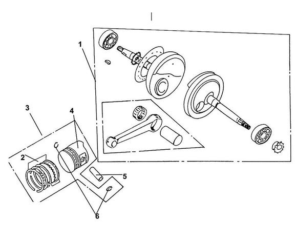 Cali Classic 125 – E 16 Crank Shaft / Piston – 06 Piston Pin Clip x2