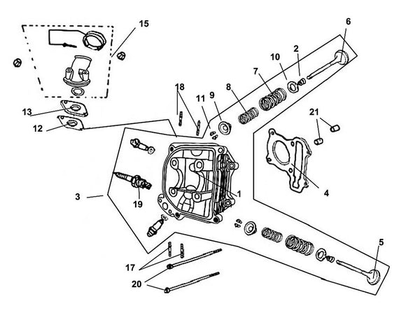 Cali Classic 125 – E 03 Cylinder Head – 20 Flange Bolt 6x85