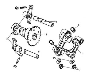 Cali Classic 125 – E 04 Cam Shaft / Valve – 05 EX. Rocker Arm Shaft