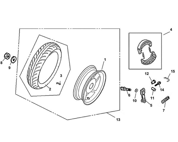 Cali Classic 125 – F 11 Rear Wheel – 01 Rear Wheel Rim