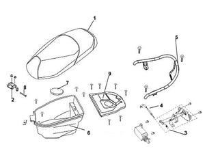 Cali Classic 125 – F 12 Seat / Rear Grip – 09 Fuel Tank Cover