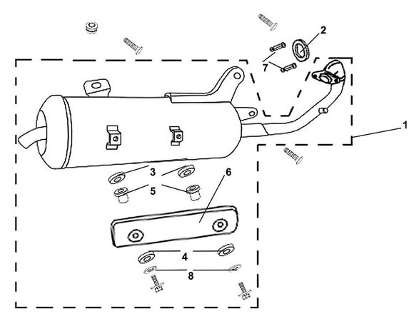 Cali Classic 125 – F 16 Exhaust Muffler – 02 EXH. Pipe Gasket