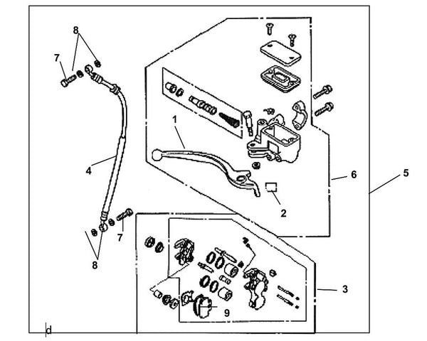 Cali Classic 125 – F 04 Front Brake Master Cylinder – 01 Right Front Lever
