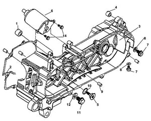 Cali Classic 200i – E 12 L. Crank Case – 06 Start Motor ASSY