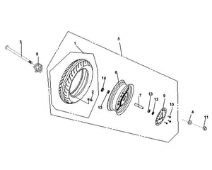 Cali Classic 200i – F 10 Front Wheel – 08 SPDMT Gear Box ASSY