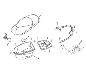 Cali Classic 200i – F 12 Seat / Reat Grip – 07 Carburetor Acc Panel