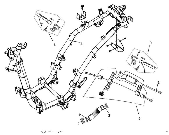 Cali Classic 200i – F 21 Frame Body / Engine Hanger – 05 EHG. Hanger ASSY