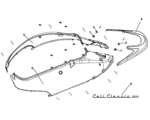 Cali Classic 200i – F 08 Body Cover – 05 RR. Body Chrome Cover