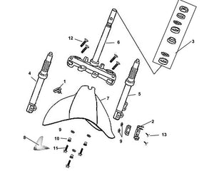 Cali Classic 200i – F 09 Steering Stem / Front Cushion – 01 Cable Guide