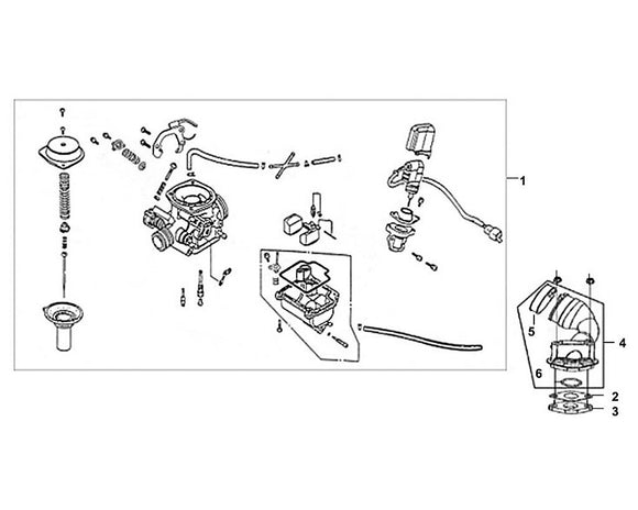 Cali Classic 50 – E-14 Carburetor – 01 Carburetor ASSY