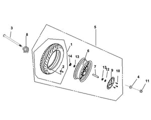 Cali Classic 50 – F-10 Front Wheel – 05 FR Wheel ASSY