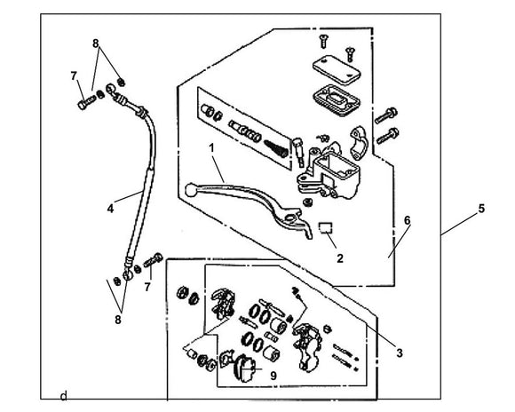 Cali Classic 50 – F-04 Front Brake Master Cylinder – 01 Right Front Lever