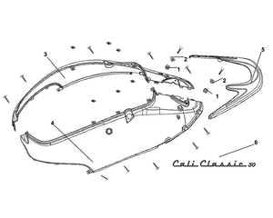 Cali Classic 50 – F-08 Body Cover – 06 R/L. Cali 50 Emblem