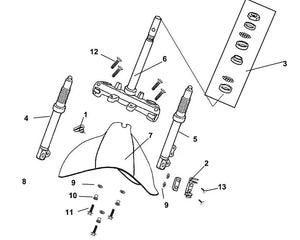 Cali Classic 50 – F-09 Steering Stem / Front Cushion – 10 Bolt Collar