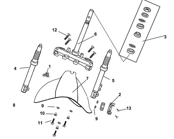 Cali Classic 50 – F-09 Steering Stem / Front Cushion – 10 Bolt Collar