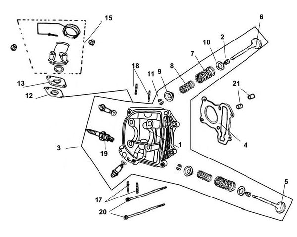 Havana Classic 125 – E 03 Cylinder Head – 10 Valve Spring Seat