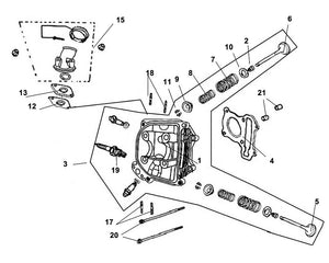 Havana Classic 125 – E 03 Cylinder Head – 06 EX. Vale