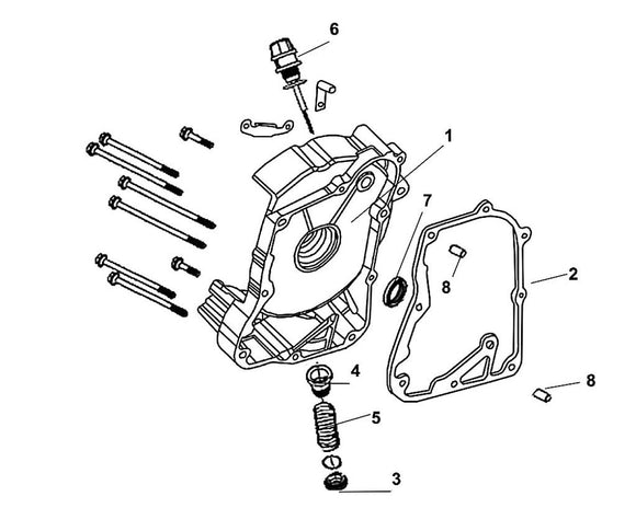 Havana Classic 125 – E 07 Right Crank Case Cover – 06 Oil Level Gauge ASSY