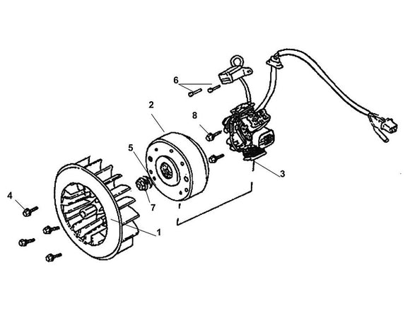 Havana Classic 125 – E 08 Generator / Fly Wheel – 06 HEX. Bolt 5 x12