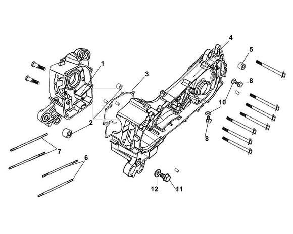 Havana Classic 125 – E 15 Crank Case – 07 Stud Bolt 8X195.5