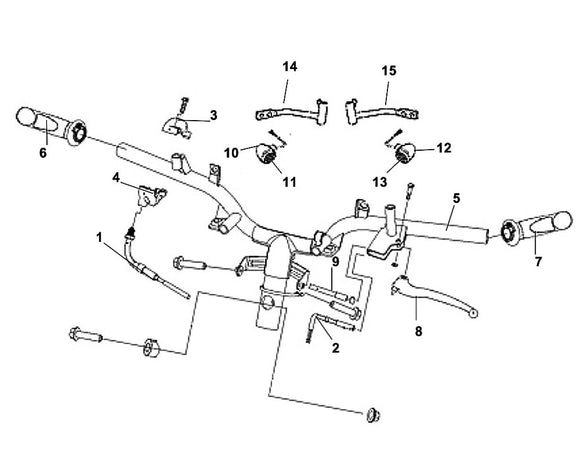 Havana Classic 125 – F 03 Handle Pipe / Handle Lever – 09 RR. Brake Cable