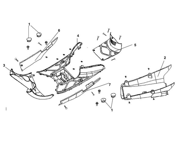 Havana Classic 125 – F 07 Floor Panel / Center Cover – 05 Battery Cover