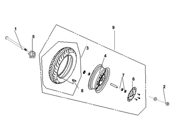 Havana Classic 125 – F 10 Front Wheel – 08 SPDMT Gear Box ASSY